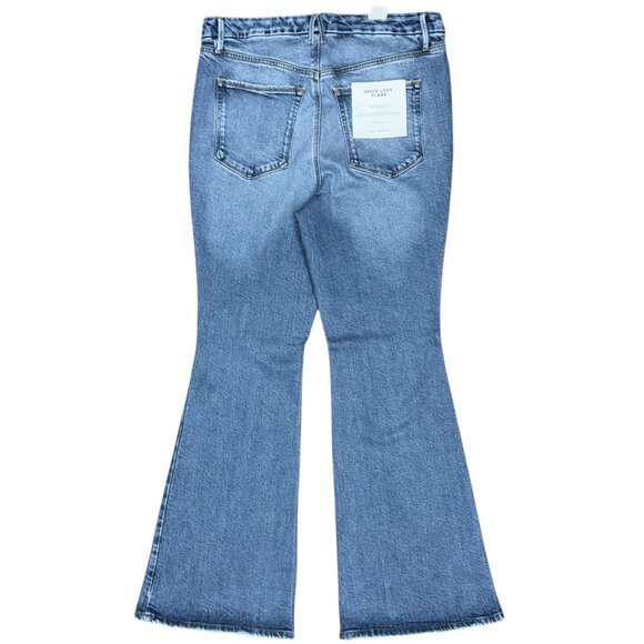 NWT GOOD AMERICAN Good Legs Flare Deep V Yoke Jeans INDIGO513 | Size 15 Plus - Picture 7 of 13
